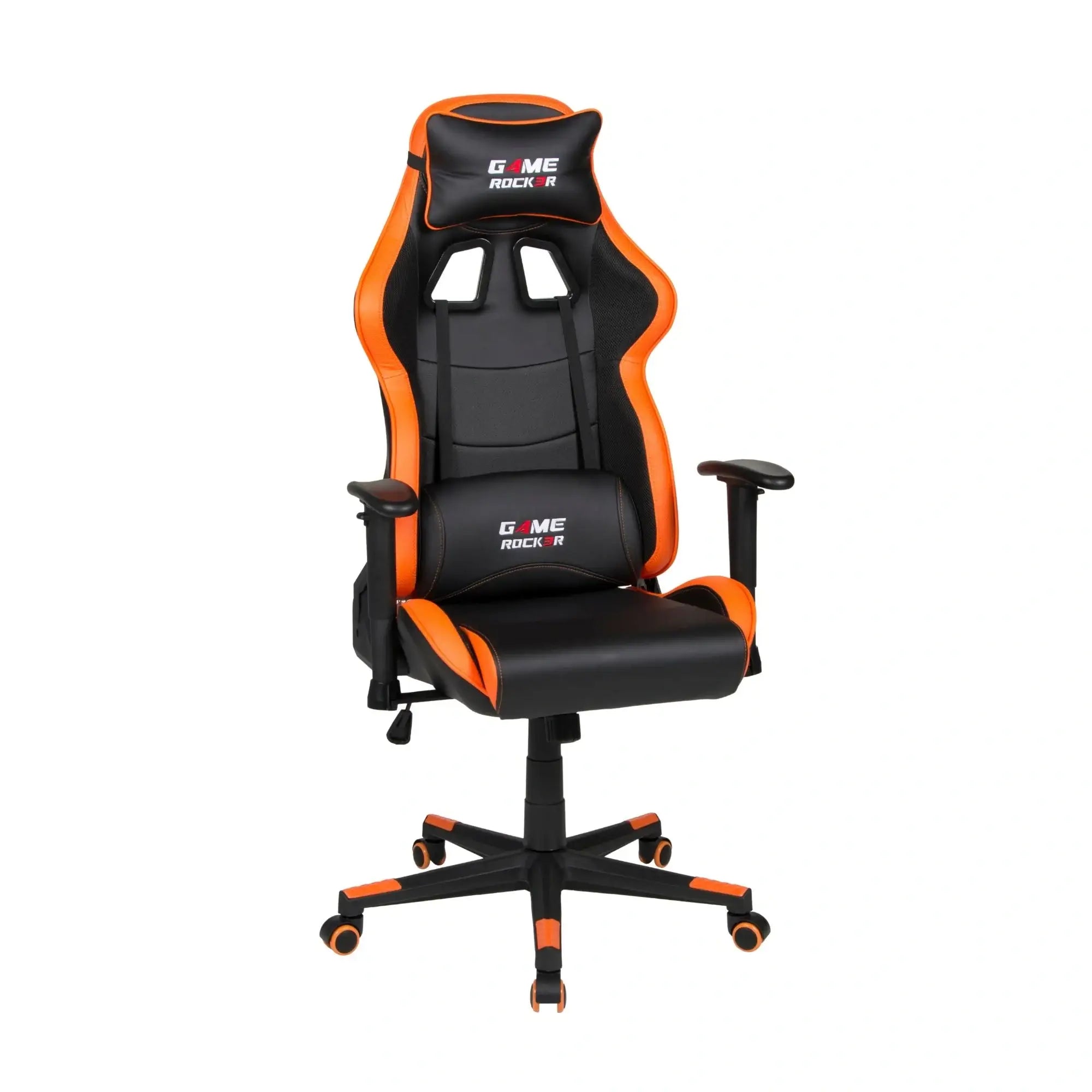 GAME ROCKER G-10, schwarz-orange, ergonomisch mit Racing-Design. #design_orange - kunstleder