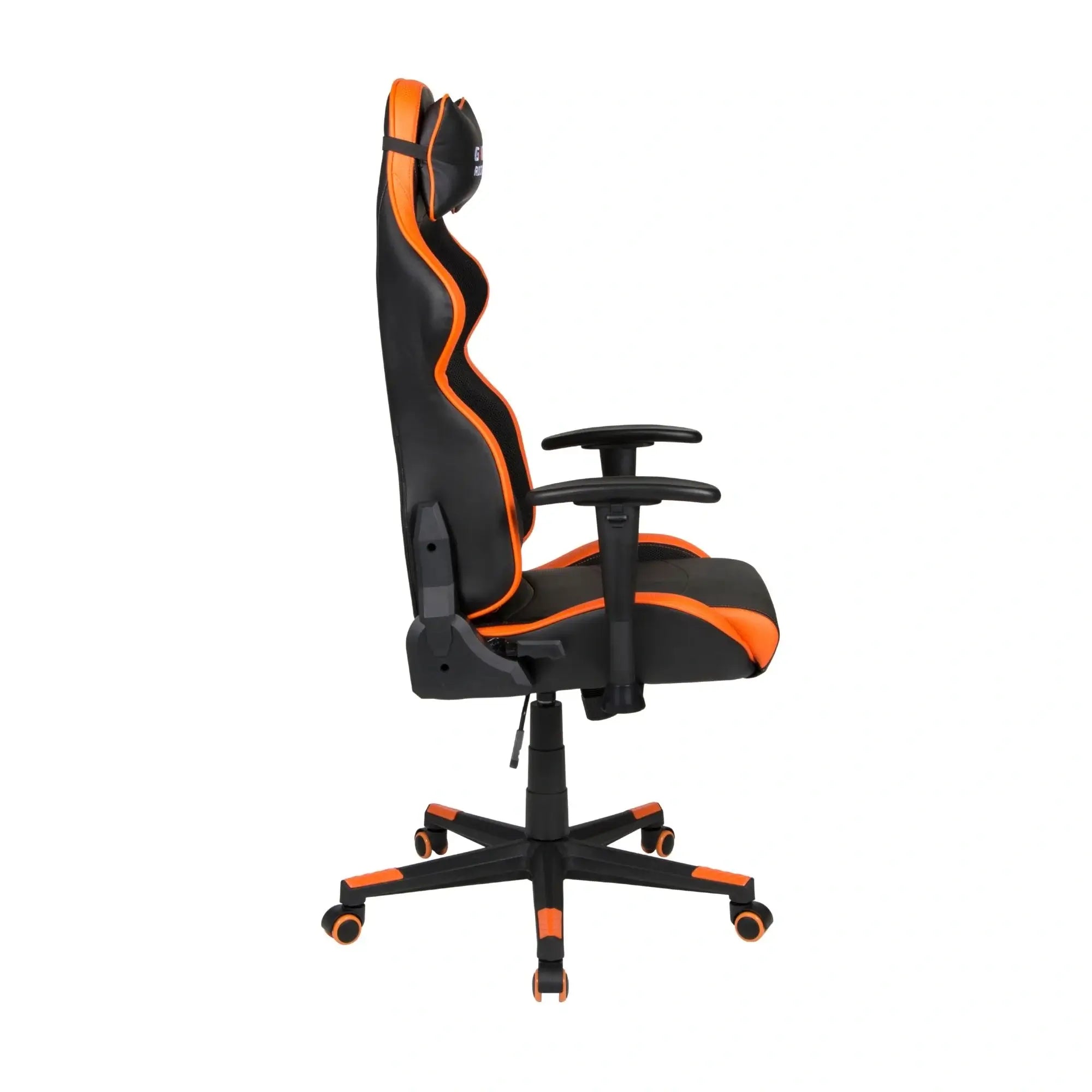 GAME ROCKER G-10, schwarz-orange, mit verstellbaren Armlehnen und Wippfunktion. #design_orange - kunstleder