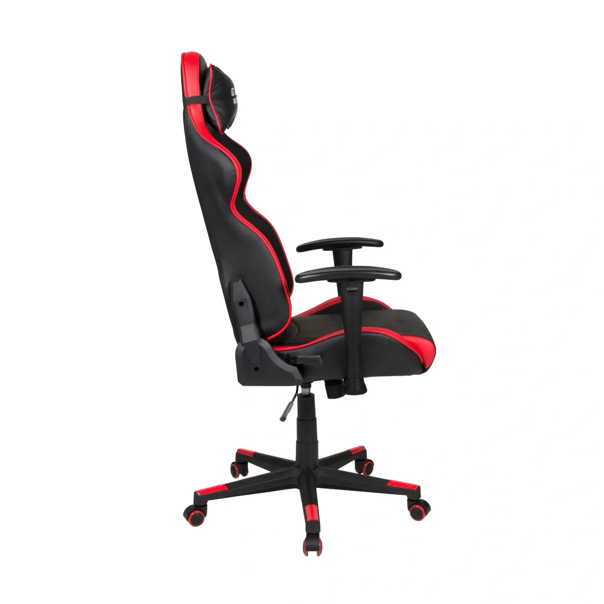GAME ROCKER G-10 Gaming-Stuhl, schwarz-rot, mit verstellbaren Armlehnen. #design_rot - kunstleder