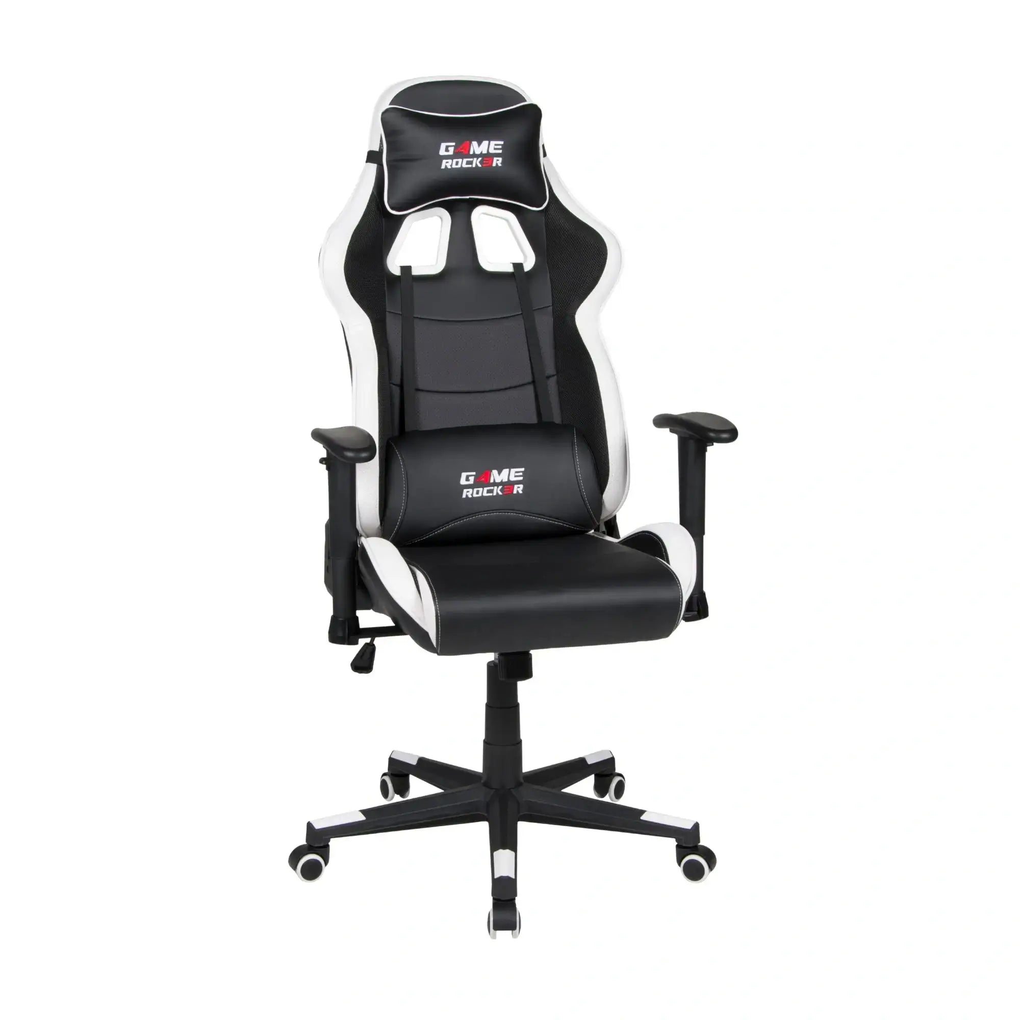 GAME ROCKER G-10, schwarz-weiß, ergonomisch mit Racing-Design. #design_weiß - kunstleder