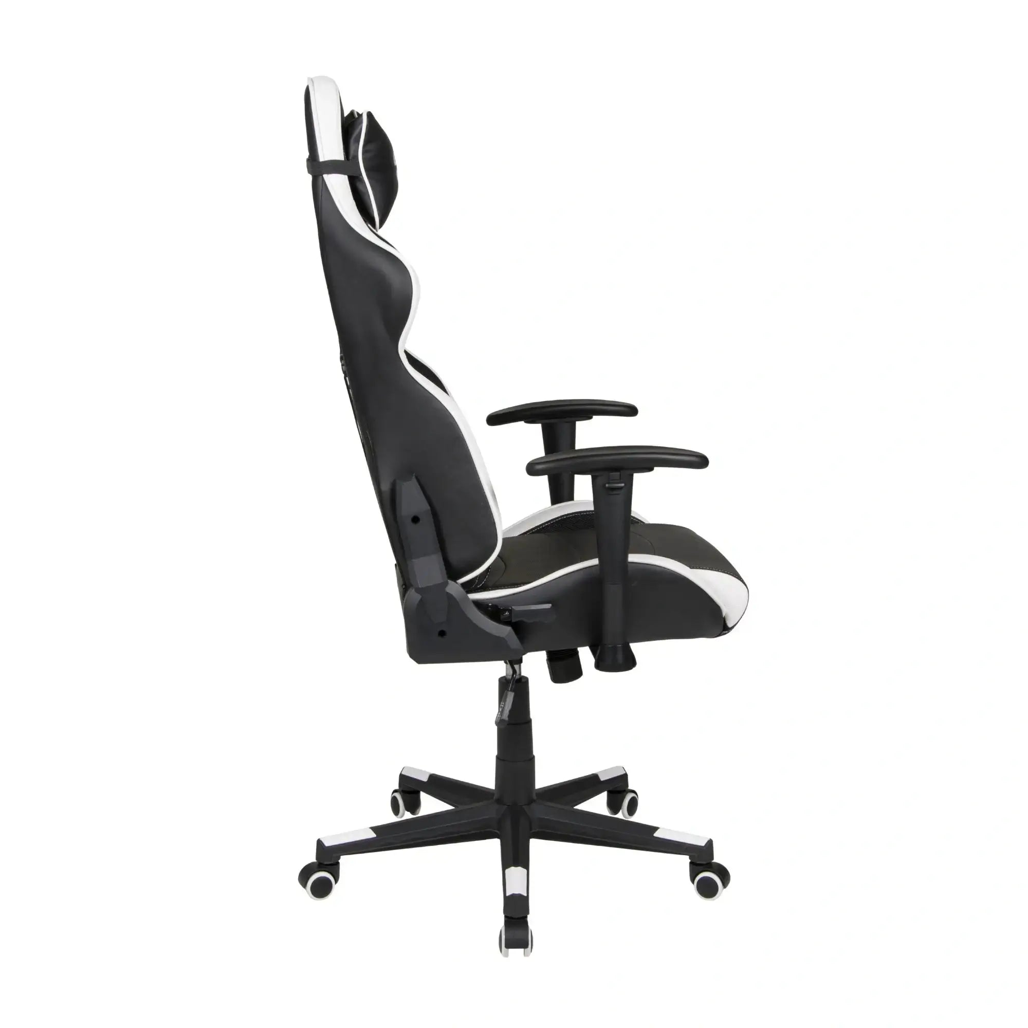 GAME ROCKER G-10, schwarz-weiß, mit verstellbaren Armlehnen und Wippfunktion. #design_weiß - kunstleder