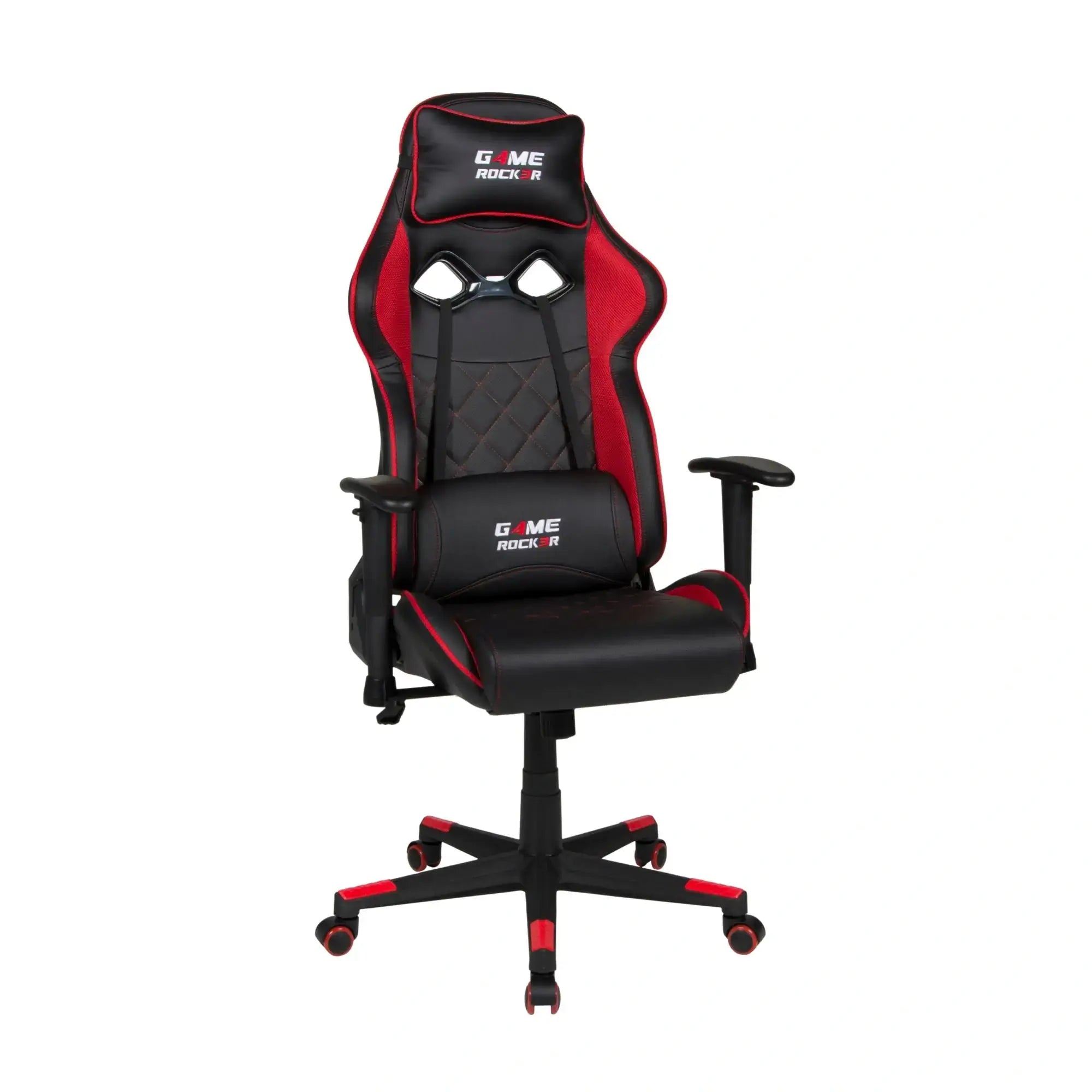 GAME ROCKER G-20 in Schwarz-Rot, ergonomisch mit gesteppter Sitzfläche. #design_rot - kunstleder