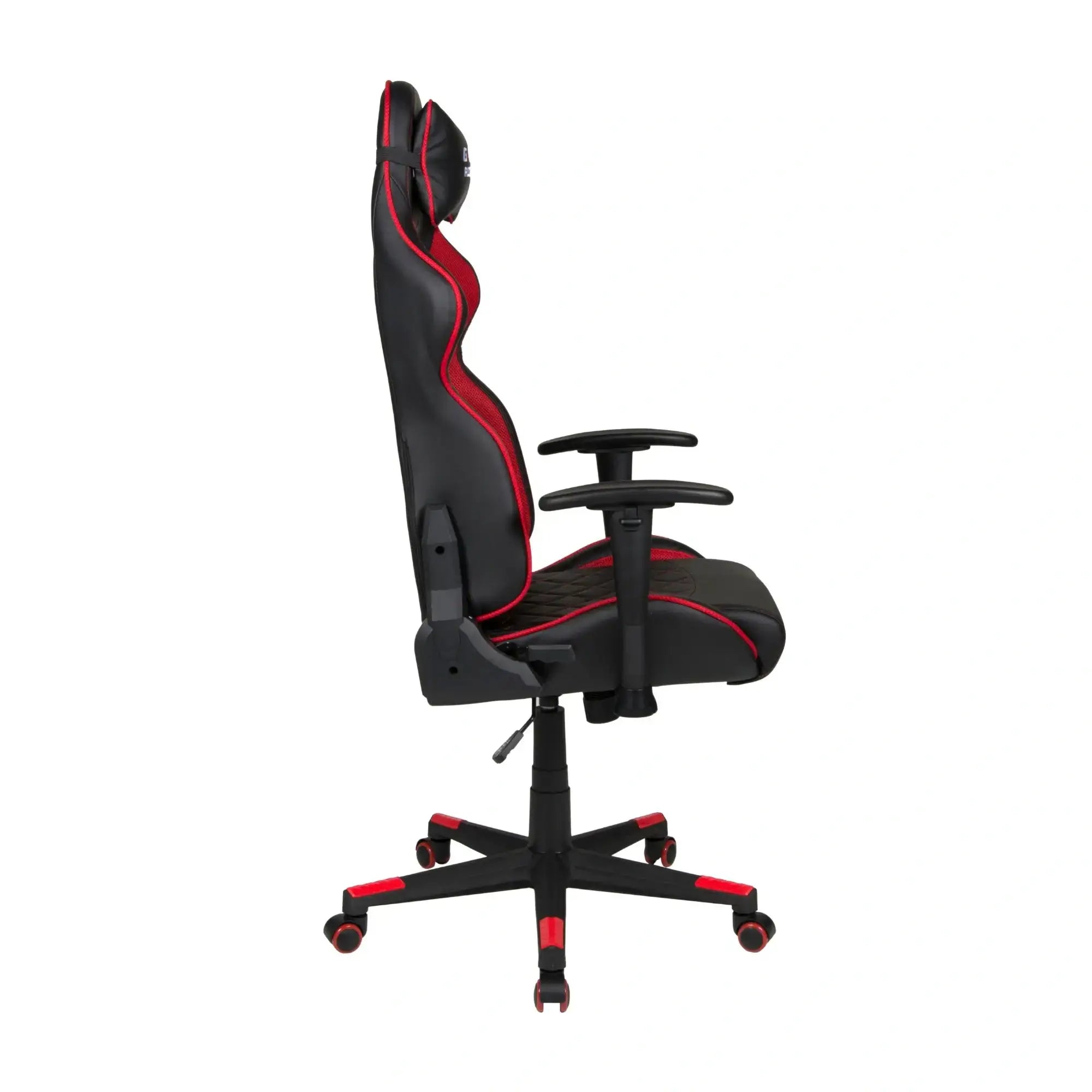 GAME ROCKER G-20 in Schwarz-Rot, mit verstellbaren Armlehnen und Wippfunktion. #design_rot - kunstleder