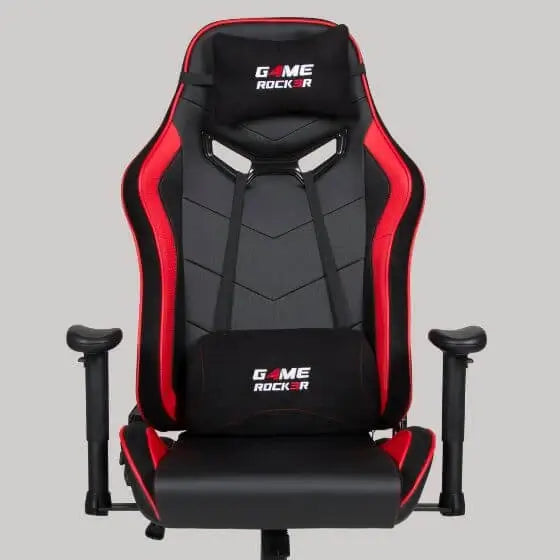 Gaming-Stuhl GAME ROCKER G-30 Large mit extra breiter Sitzfläche, sportlichem Design und rot-schwarzem Farbschema.