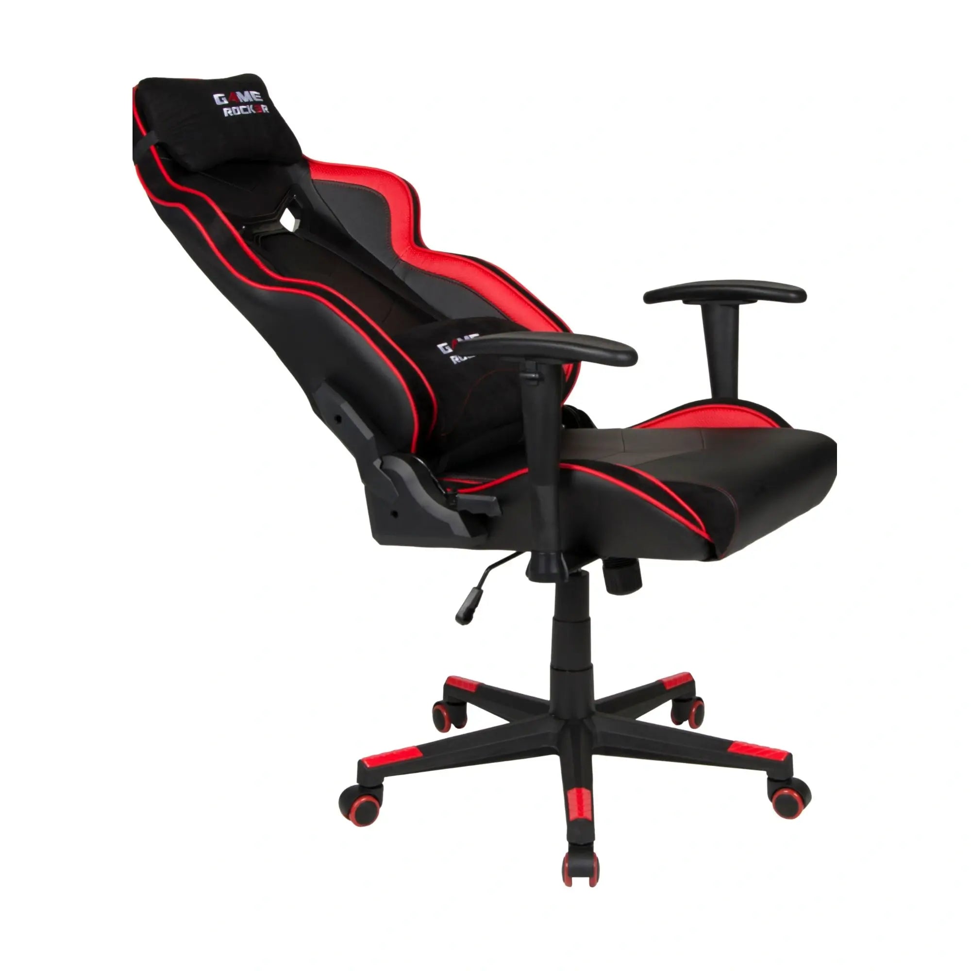 GAME ROCKER G-30 in Schwarz-Rot, mit verstellbarer Rückenlehne für entspanntes Zurücklehnen. #design_rot - kunstleder