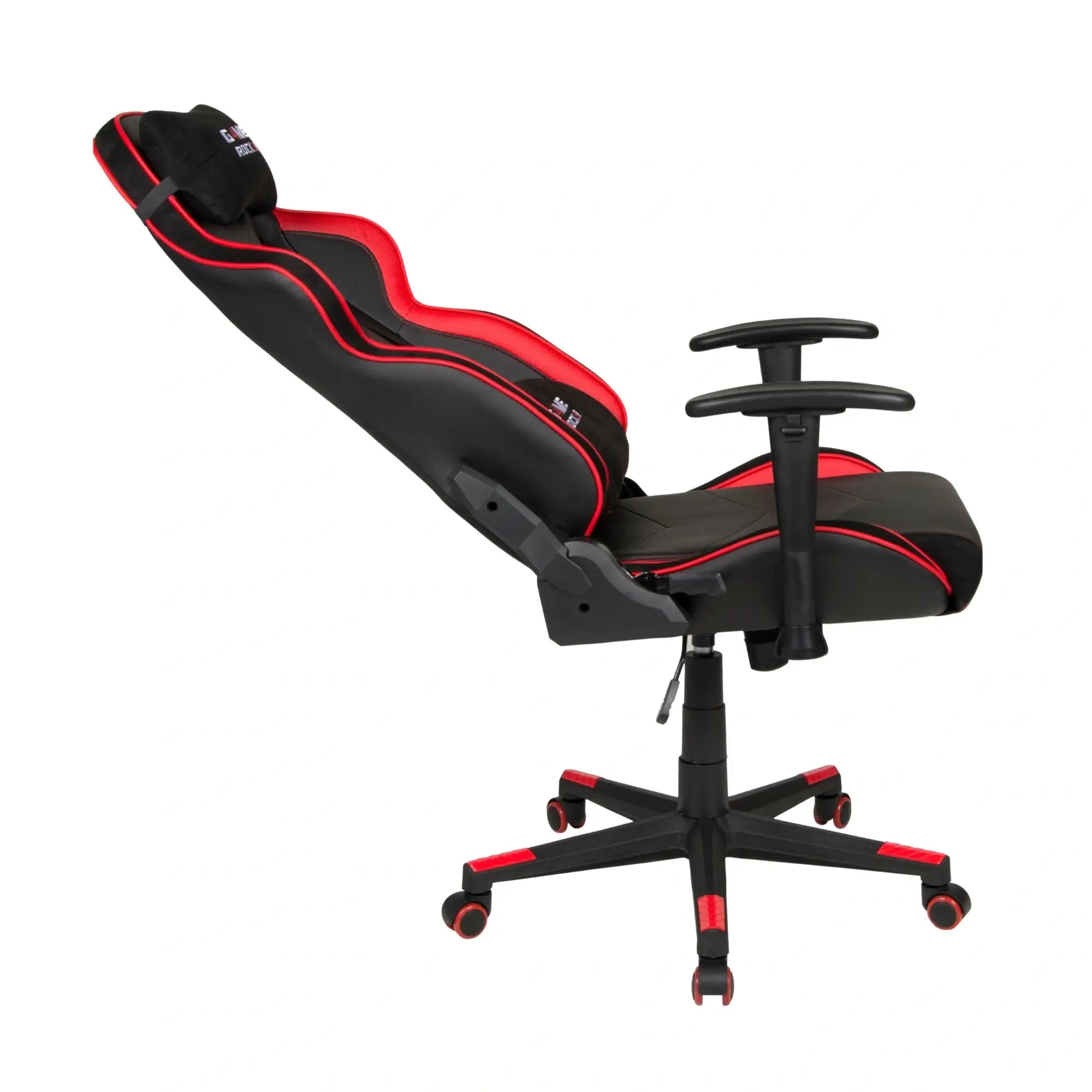 GAME ROCKER G-30 in Schwarz-Rot, mit verstellbaren Armlehnen und Wippfunktion. #design_rot - kunstleder